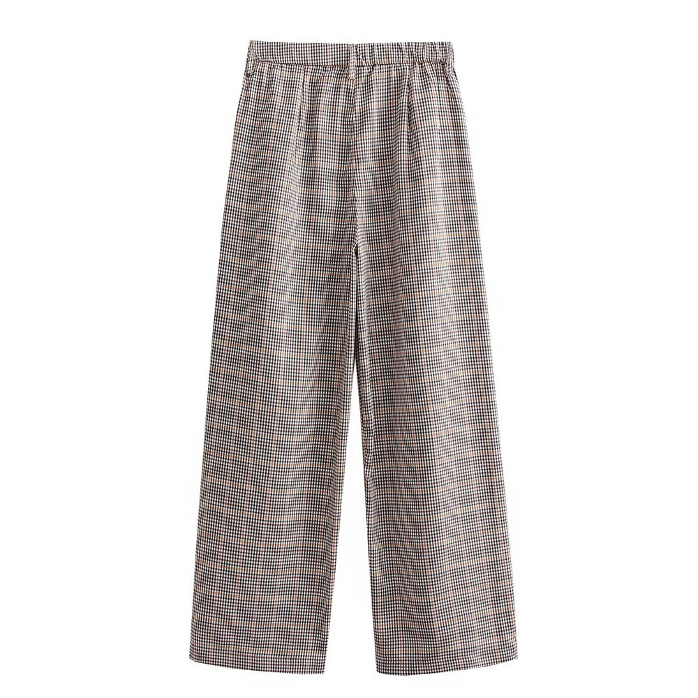 
                      
                        Plaid High Waist Trousers
                      
                    