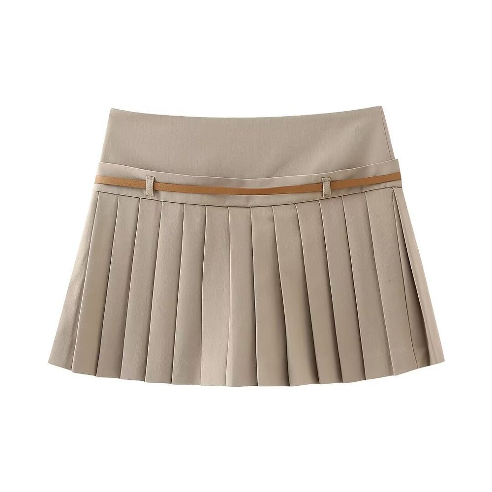 
                  
                    Low Rise Pleated Belted Mini Skort
                  
                