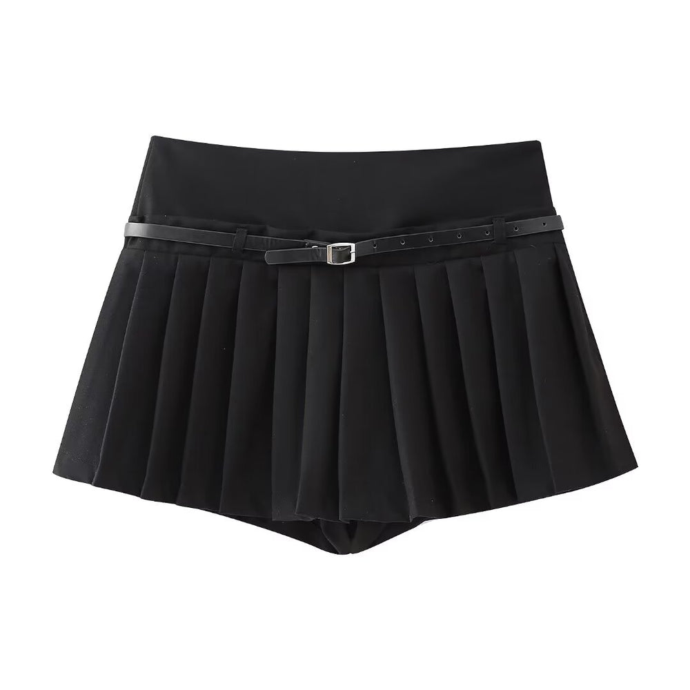 
                  
                    Low Rise Pleated Belted Mini Skort
                  
                