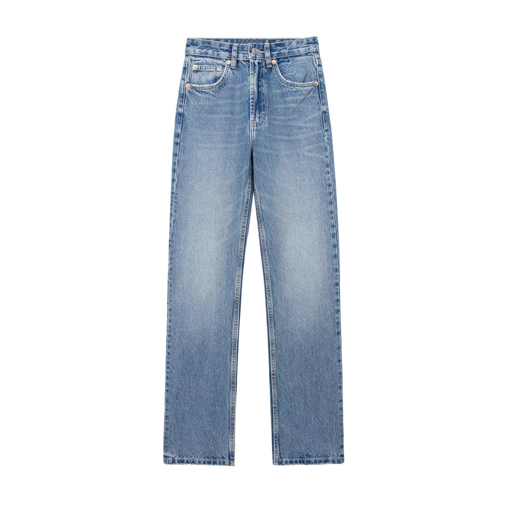 
                      
                        High Waist Straight Leg Jeans
                      
                    