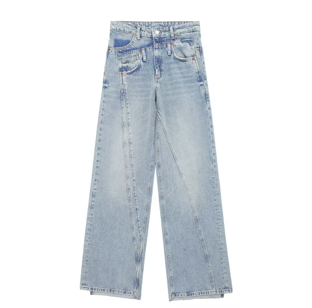 Double Layered Waist High Waist Jeans