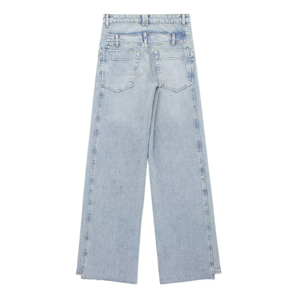 
                      
                        Double Layered Waist High Waist Jeans
                      
                    