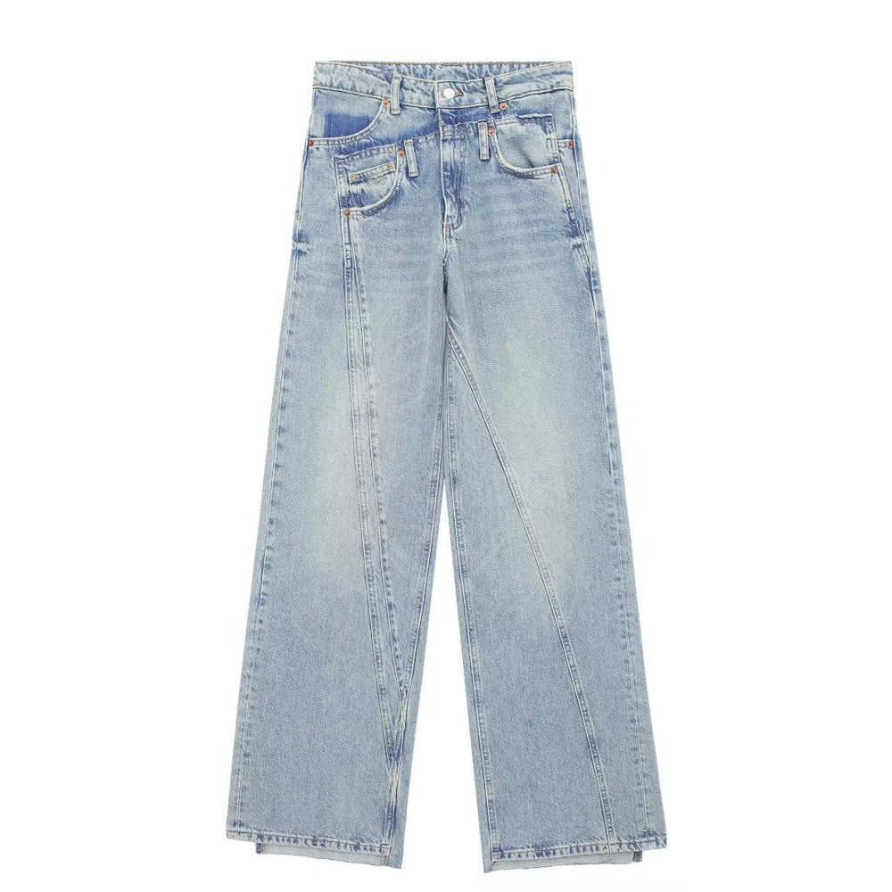 
                      
                        Double Layered Waist High Waist Jeans
                      
                    