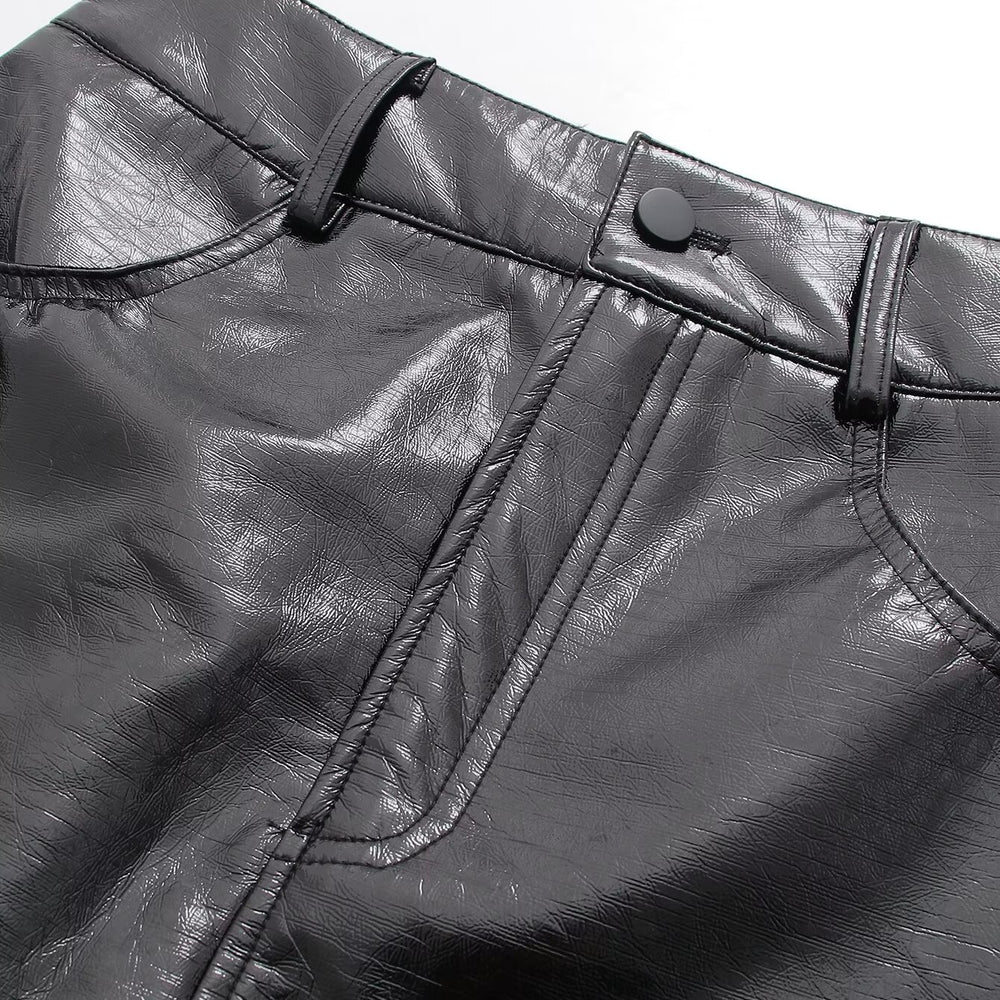 
                  
                    High Waist Faux Leather Pencil Skirt
                  
                