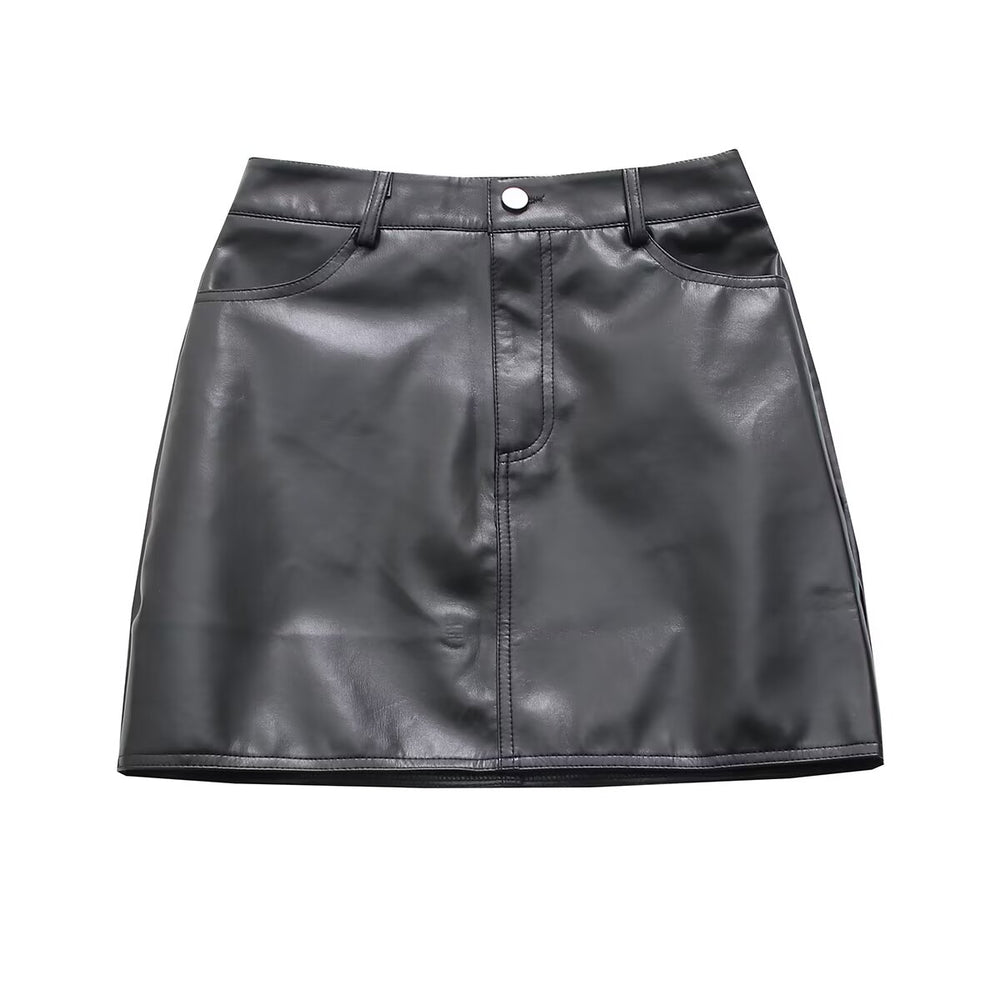 Faux Leather Mini Skirt