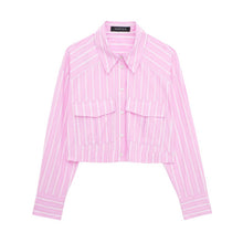  Pinstripe Long Sleeve Collared Button Down