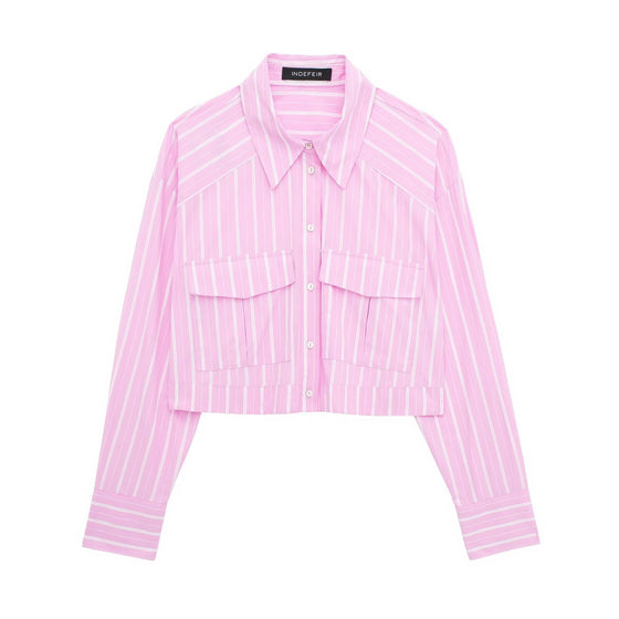 Pinstripe Long Sleeve Collared Button Down