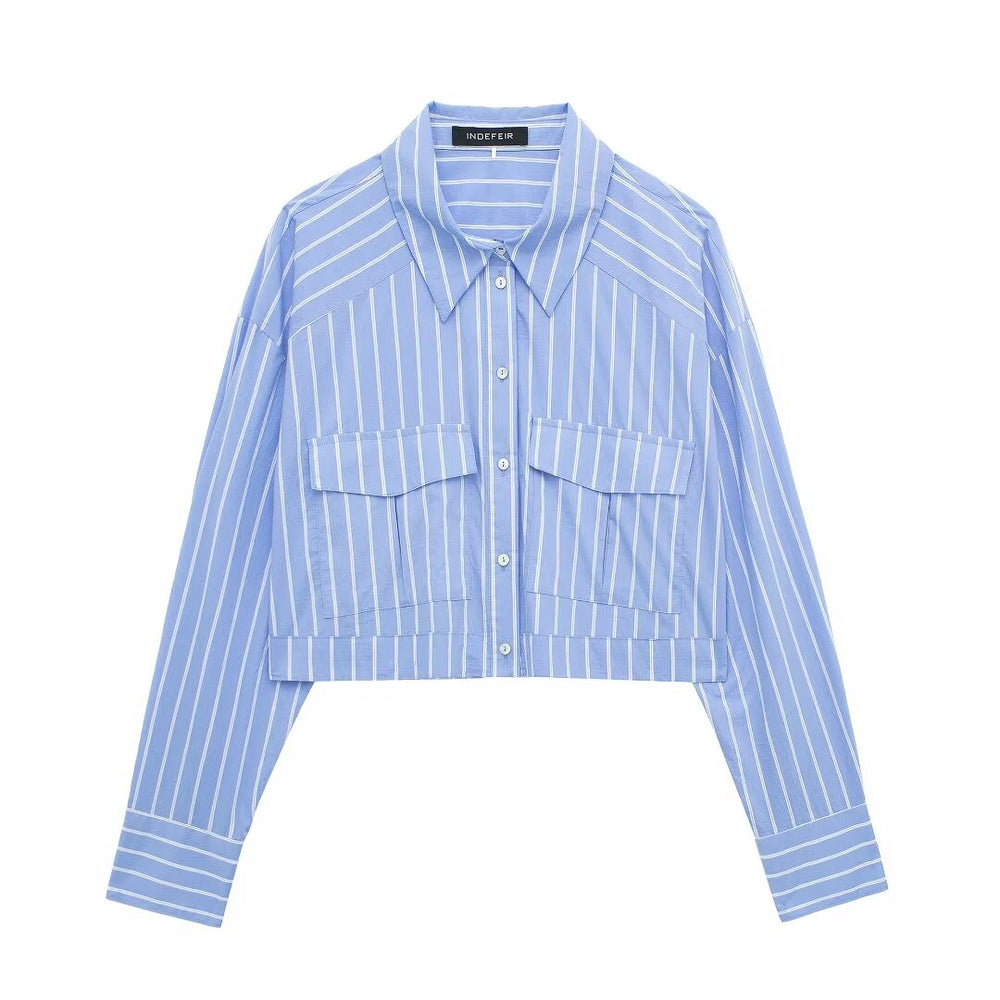 
                      
                        Pinstripe Long Sleeve Collared Button Down
                      
                    