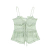 Sheer Mint Tiered Spaghetti Strap Top