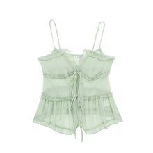  Sheer Mint Tiered Spaghetti Strap Top