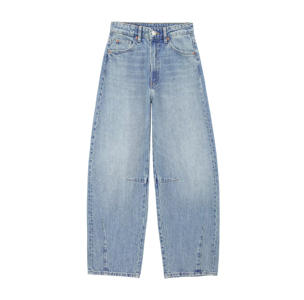 Straight Leg Low Rise Denim Jeans