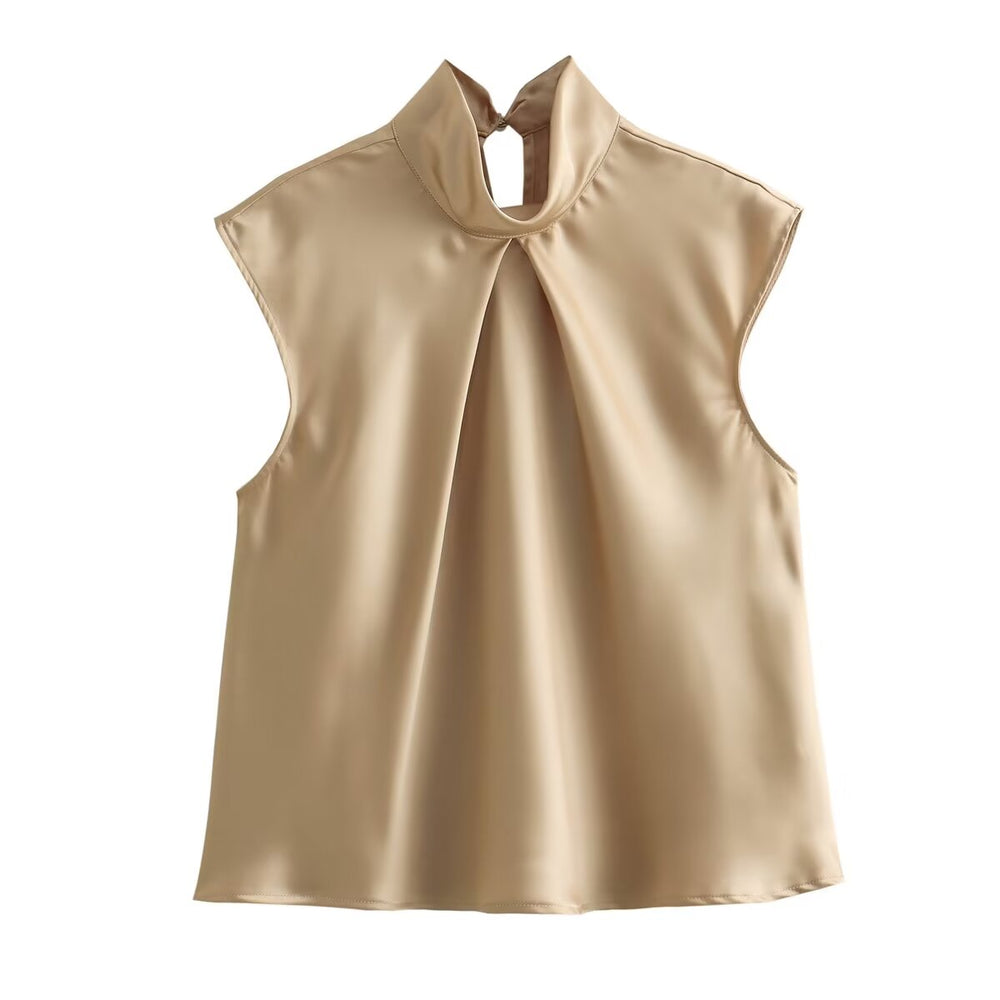 
                      
                        Sleeveless High Neck Blouse
                      
                    