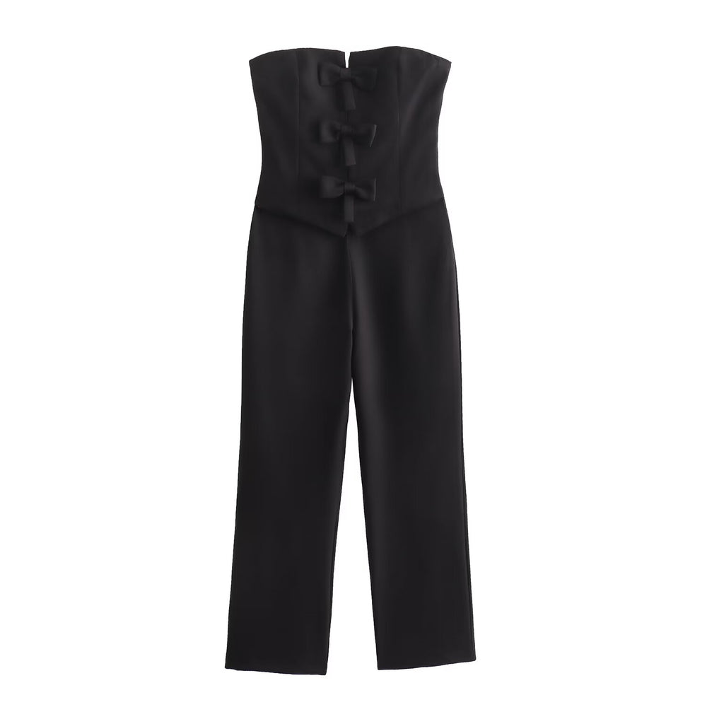 Strapless Bow Jumpsuit