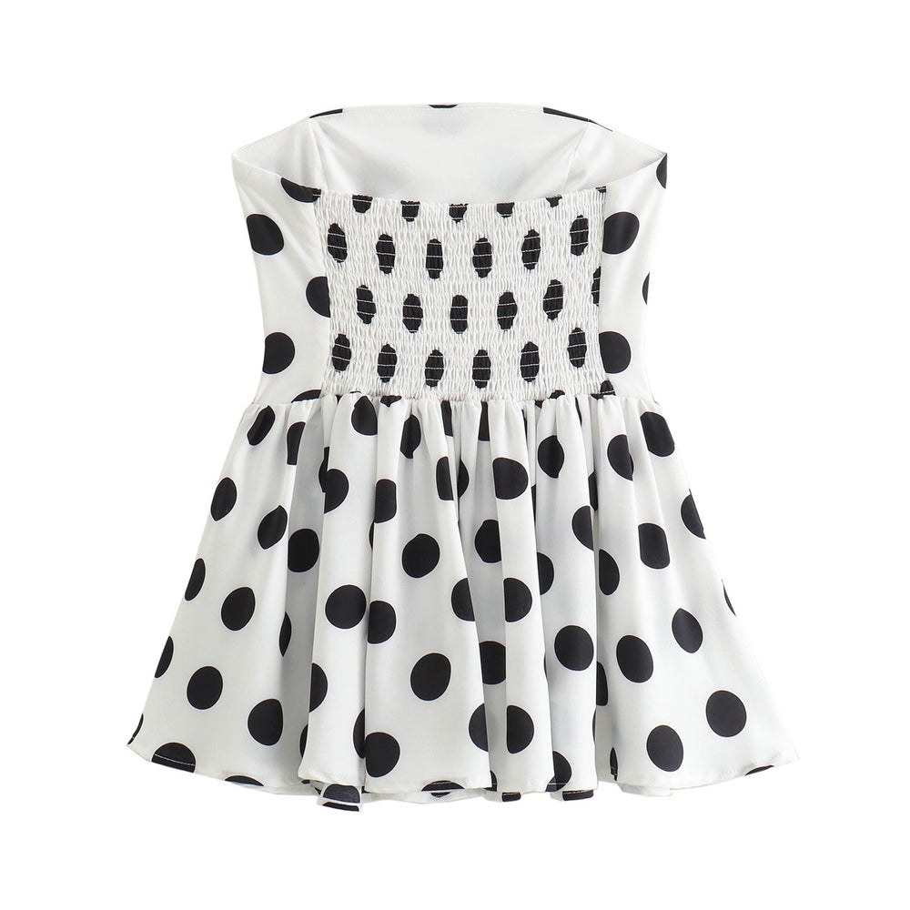 Strapless Polka Dot Peplum Top