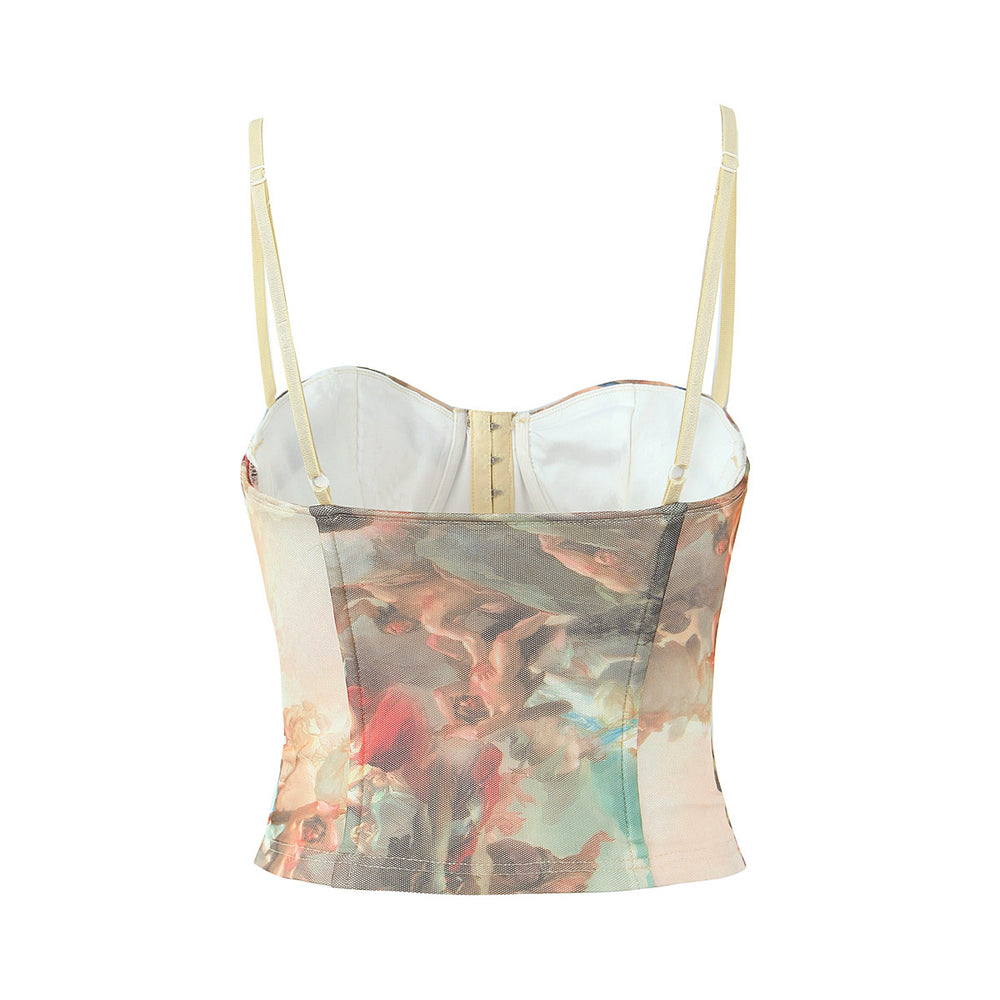 
                      
                        Art Print Spaghetti Strap Corset Top
                      
                    