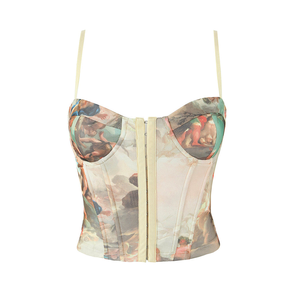 
                      
                        Art Print Spaghetti Strap Corset Top
                      
                    