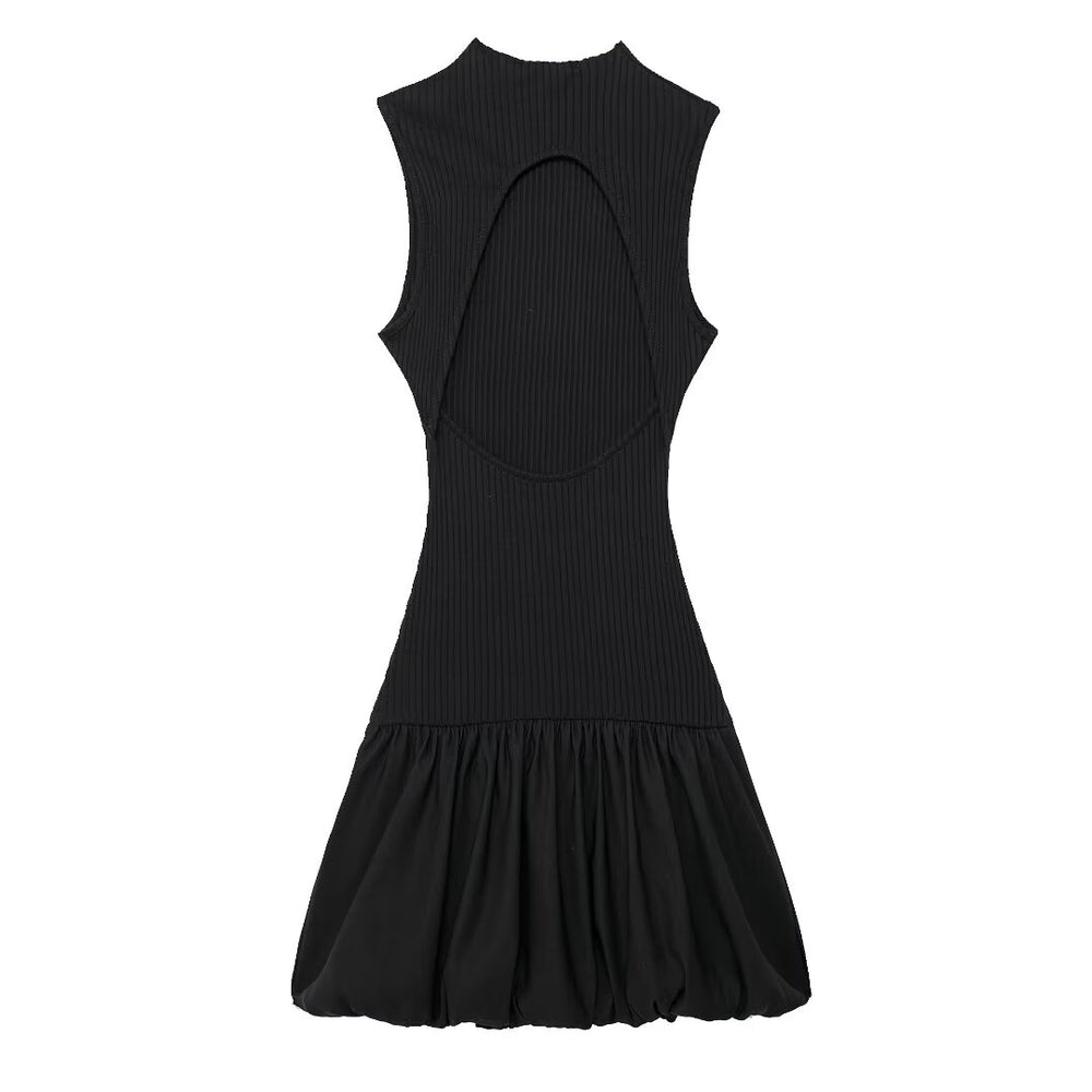 
                      
                        Sleeveless Drop Waist Mock Neck Mini Dress
                      
                    