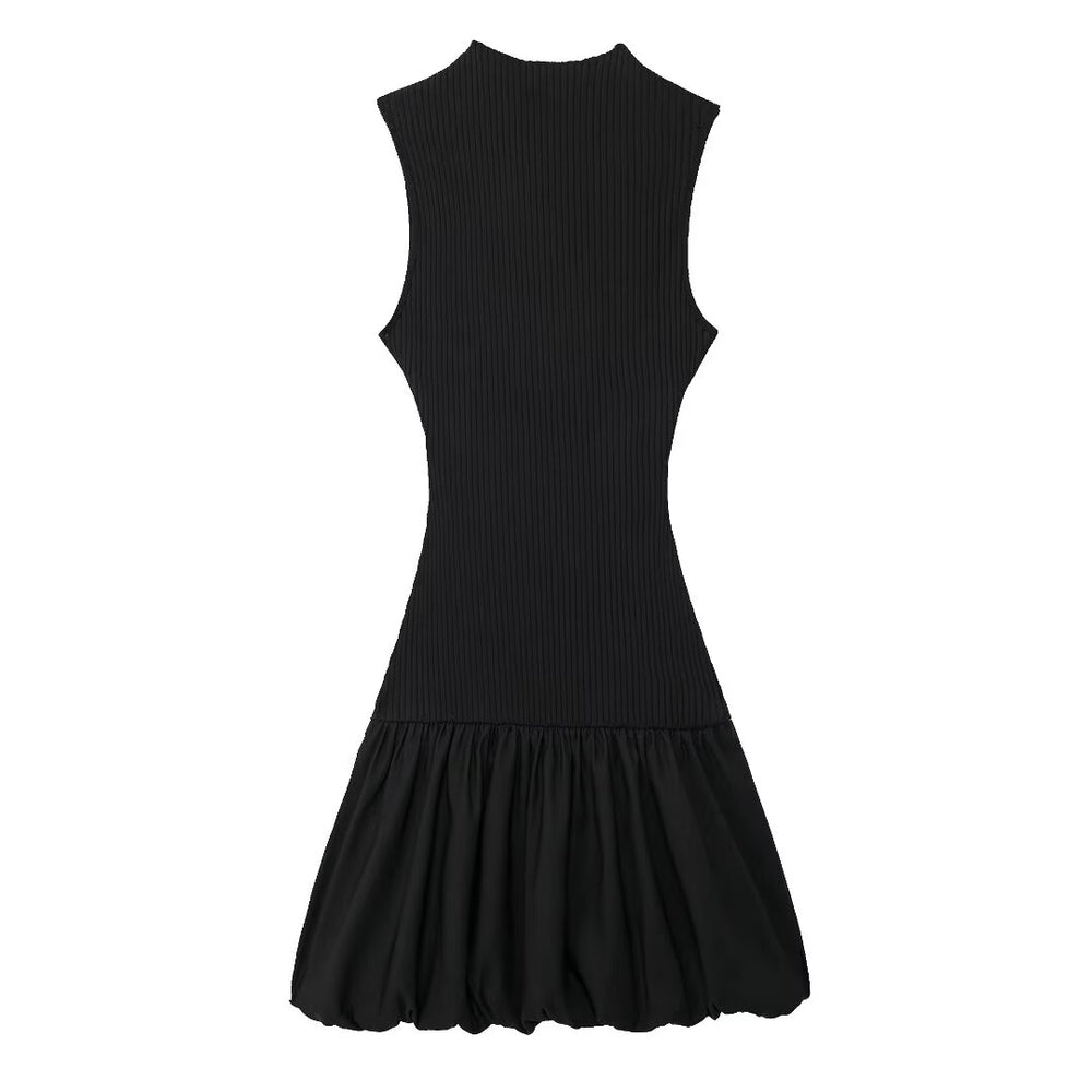 
                      
                        Sleeveless Drop Waist Mock Neck Mini Dress
                      
                    