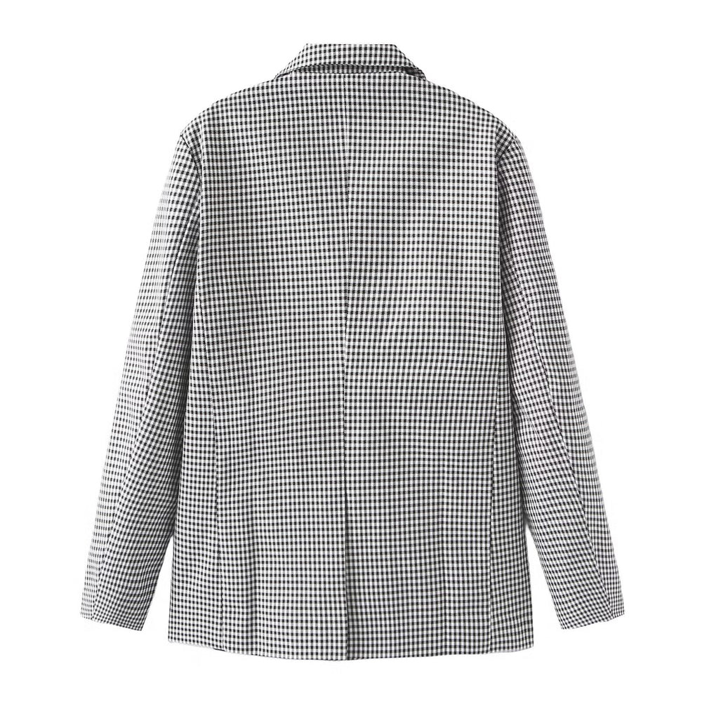 
                  
                    Houndstooth Double Breasted Blazer
                  
                