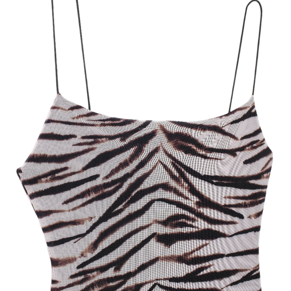 
                      
                        Spaghetti Strap Zebra Print Bodysuit
                      
                    