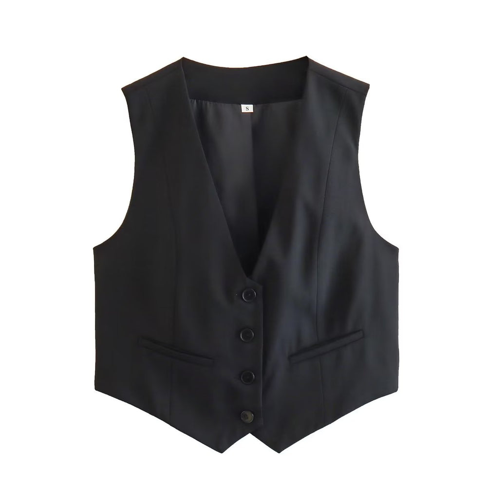 Button Down V Neck Vest