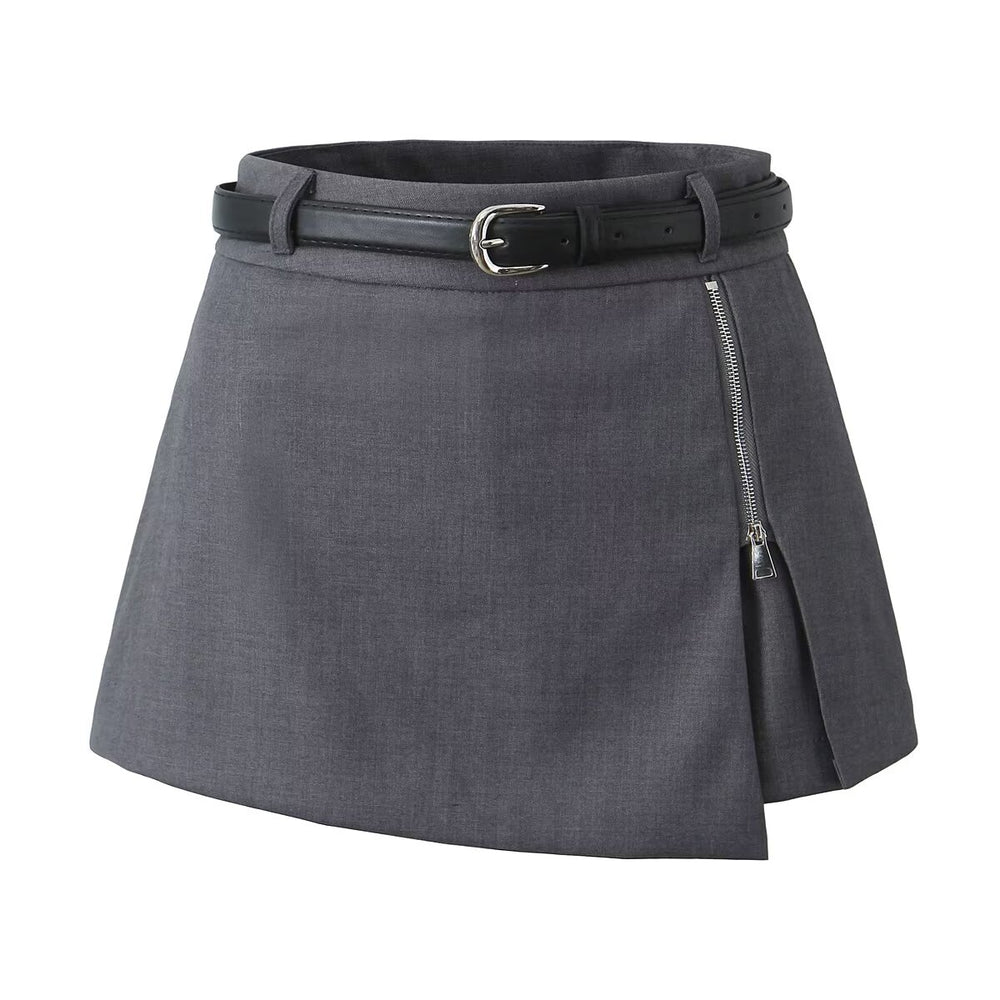 
                      
                        Belted Zip Up Skort
                      
                    