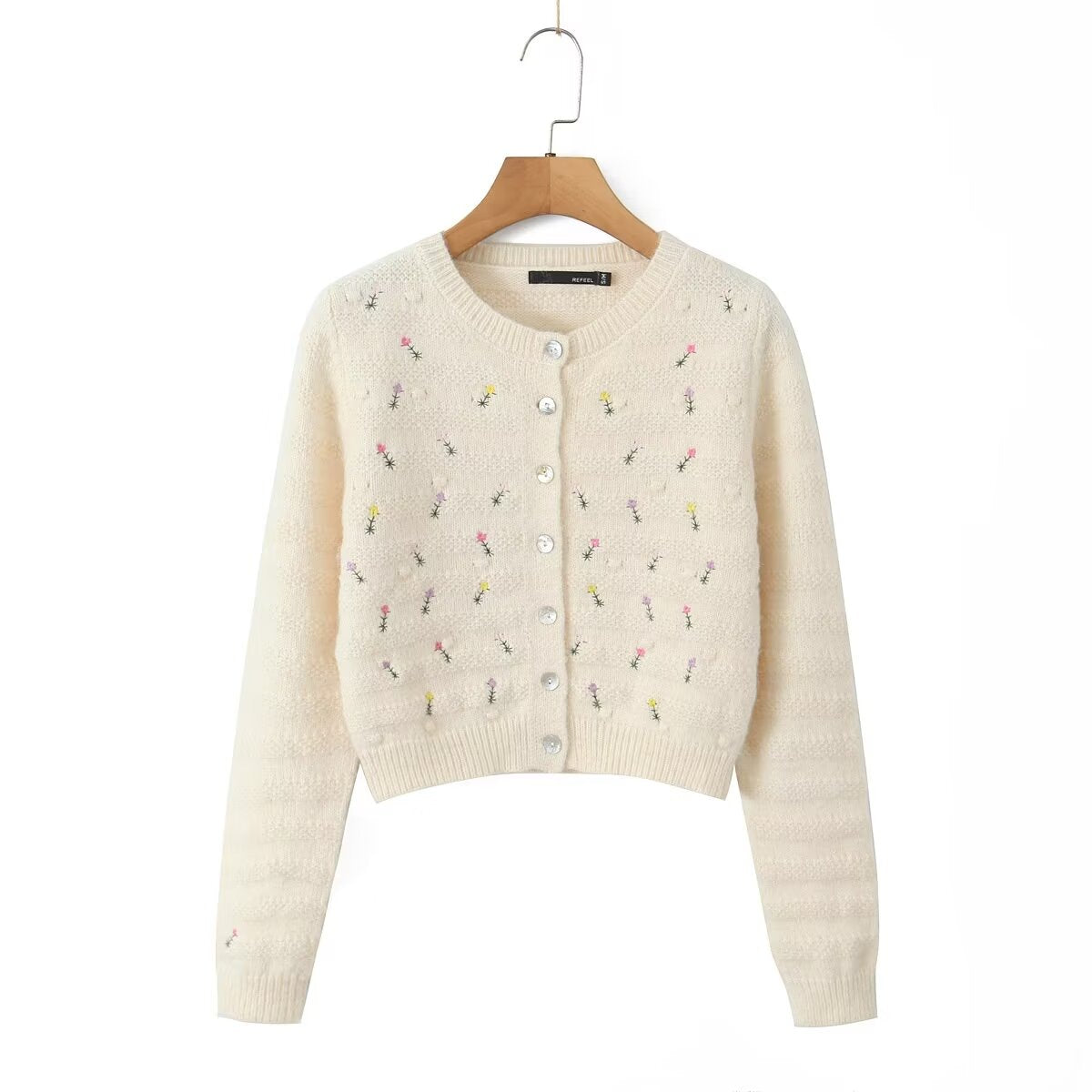 Rose Embroidery Cardigan Sweater