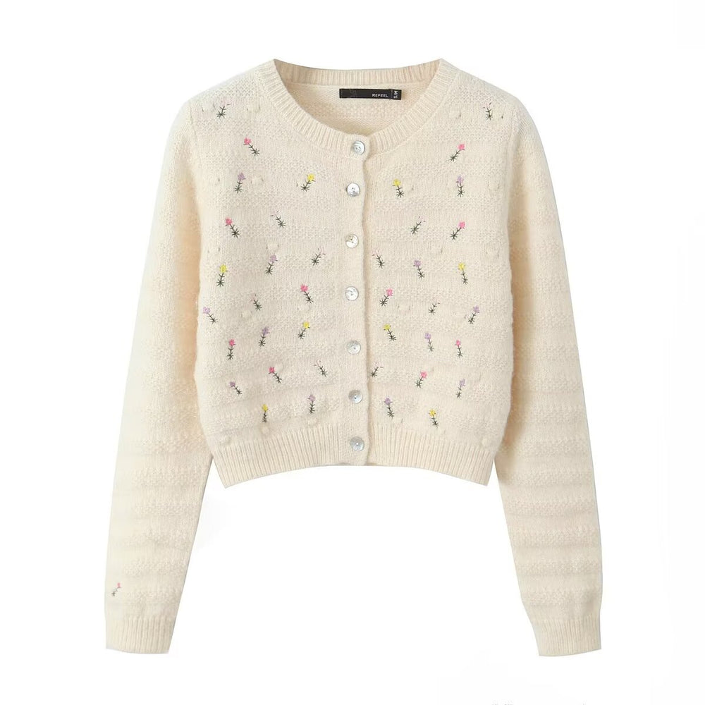 
                      
                        Rose Embroidery Cardigan Sweater
                      
                    