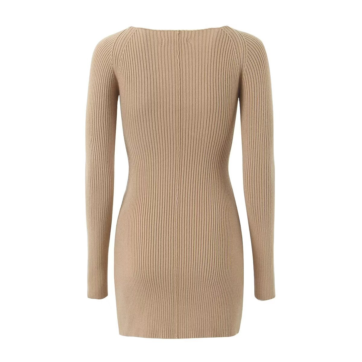 Long Sleeve Ribbed Mini Dress