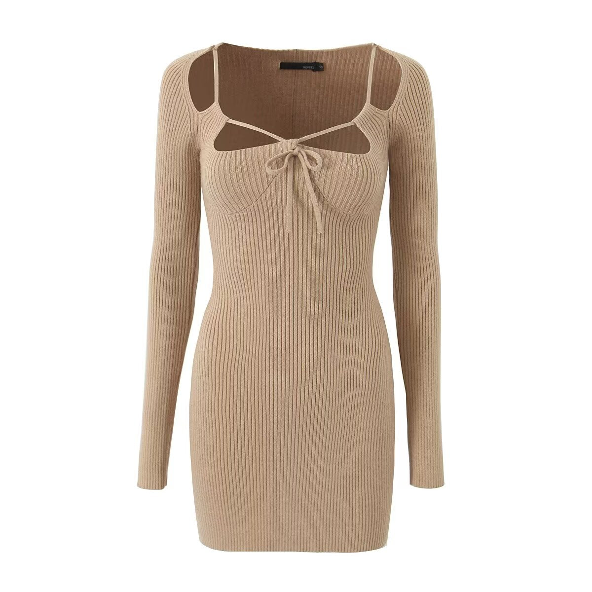 Long Sleeve Ribbed Mini Dress