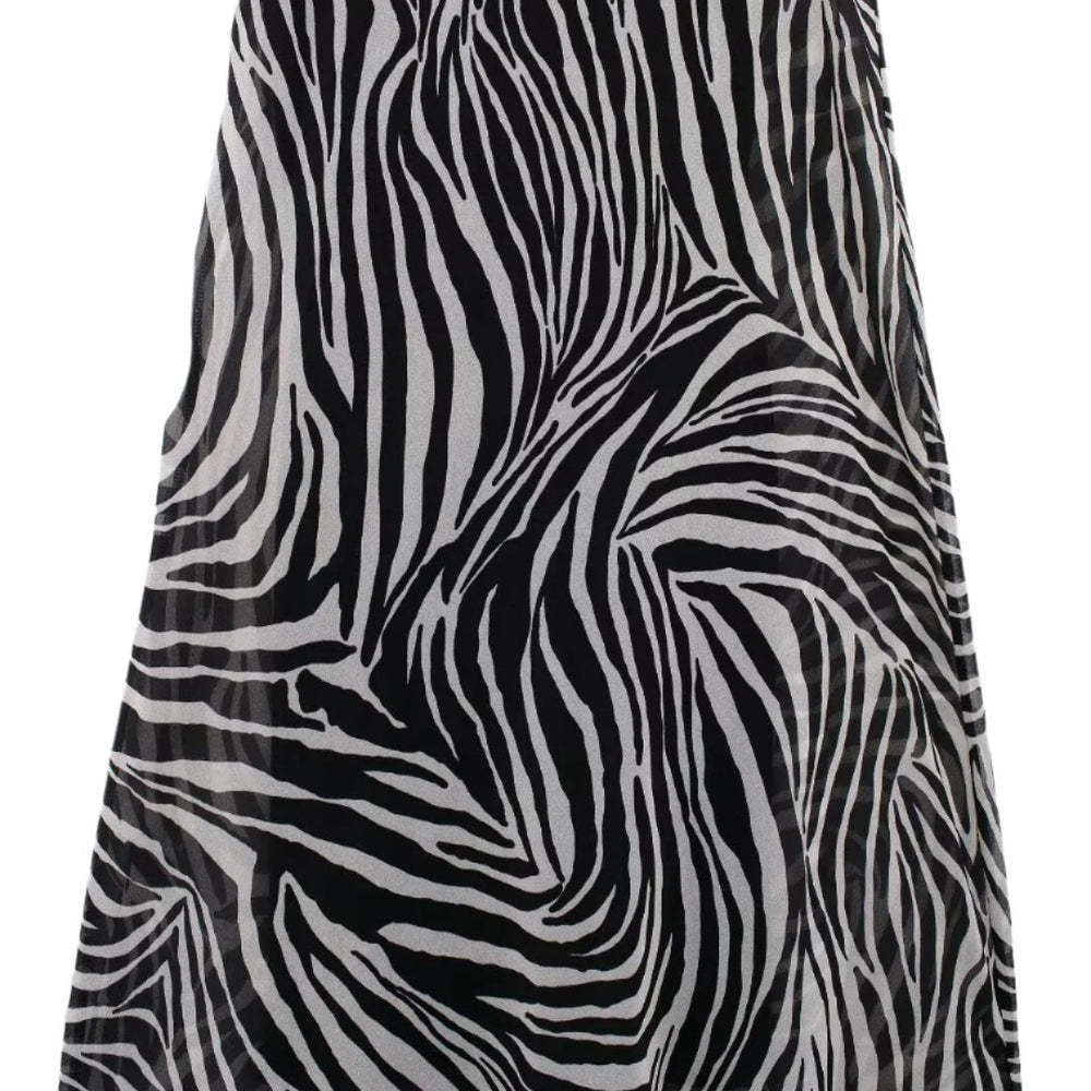 
                      
                        Rosette Zebra Print Spaghetti Strap Maxi Dress
                      
                    