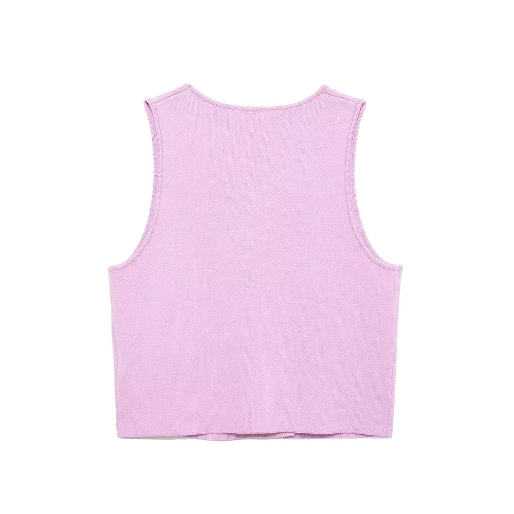 
                  
                    Double Breasted Crew Neck Tank Top
                  
                