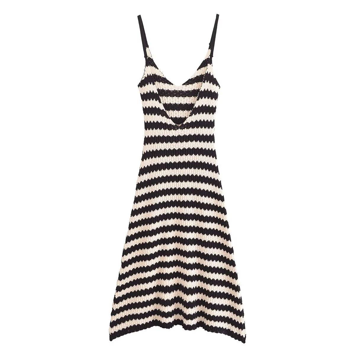 Striped Knitted A Line Dress