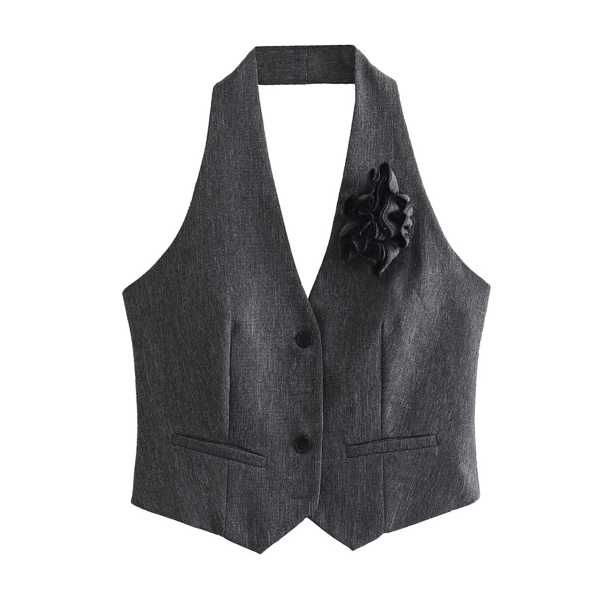 Rosette Accent Vest & Suit Set