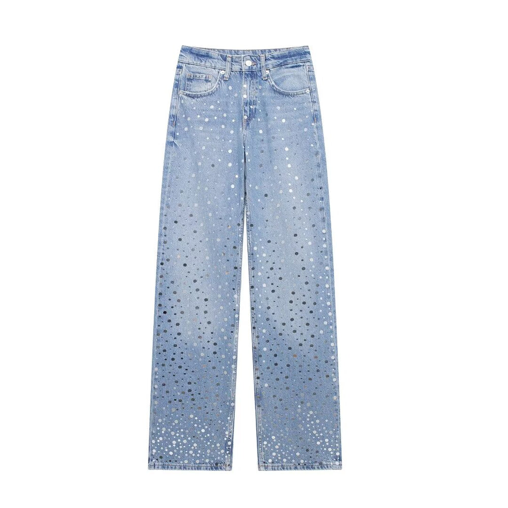 
                      
                        Mirror Sequin Straight Leg Jeans
                      
                    