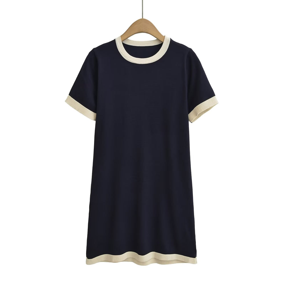 Contrast Trim Tee Mini Dress