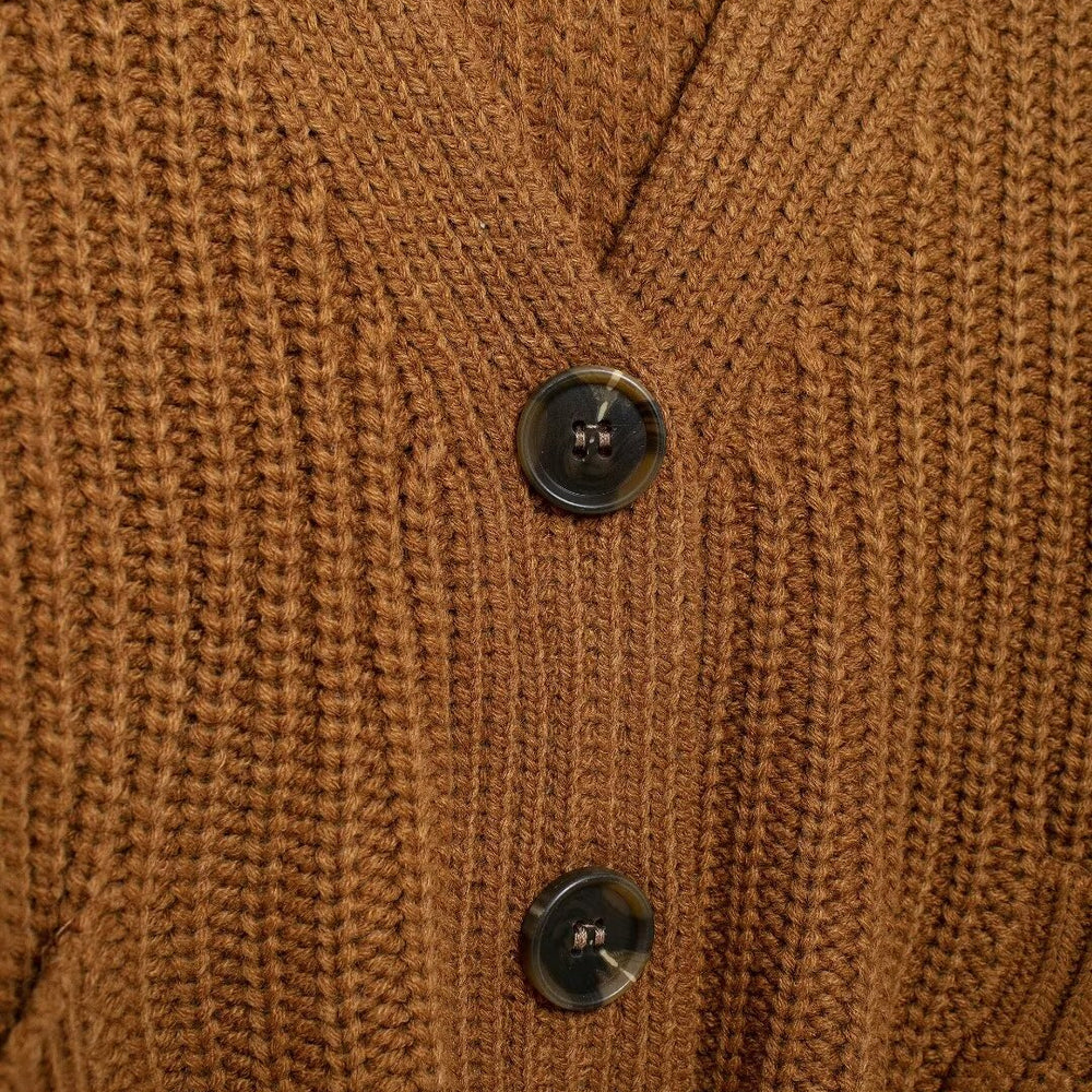 
                  
                    V-Neck Rib Knit Cardigan
                  
                