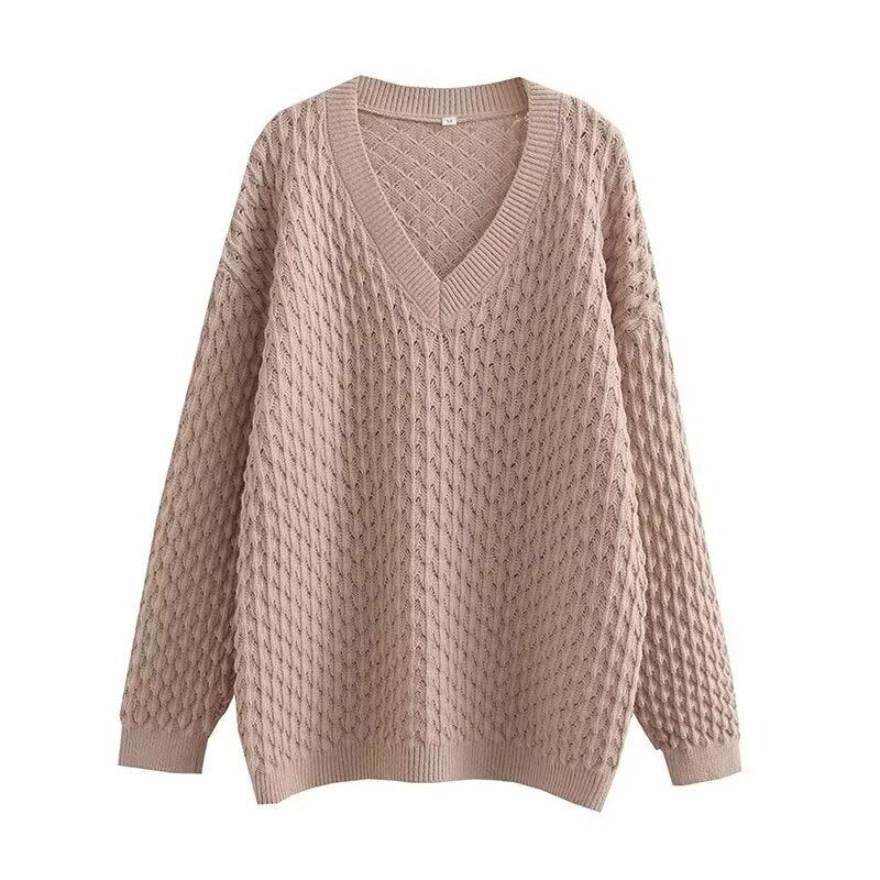 
                      
                        V Neck Ribbed Long Sleeve Sweater
                      
                    