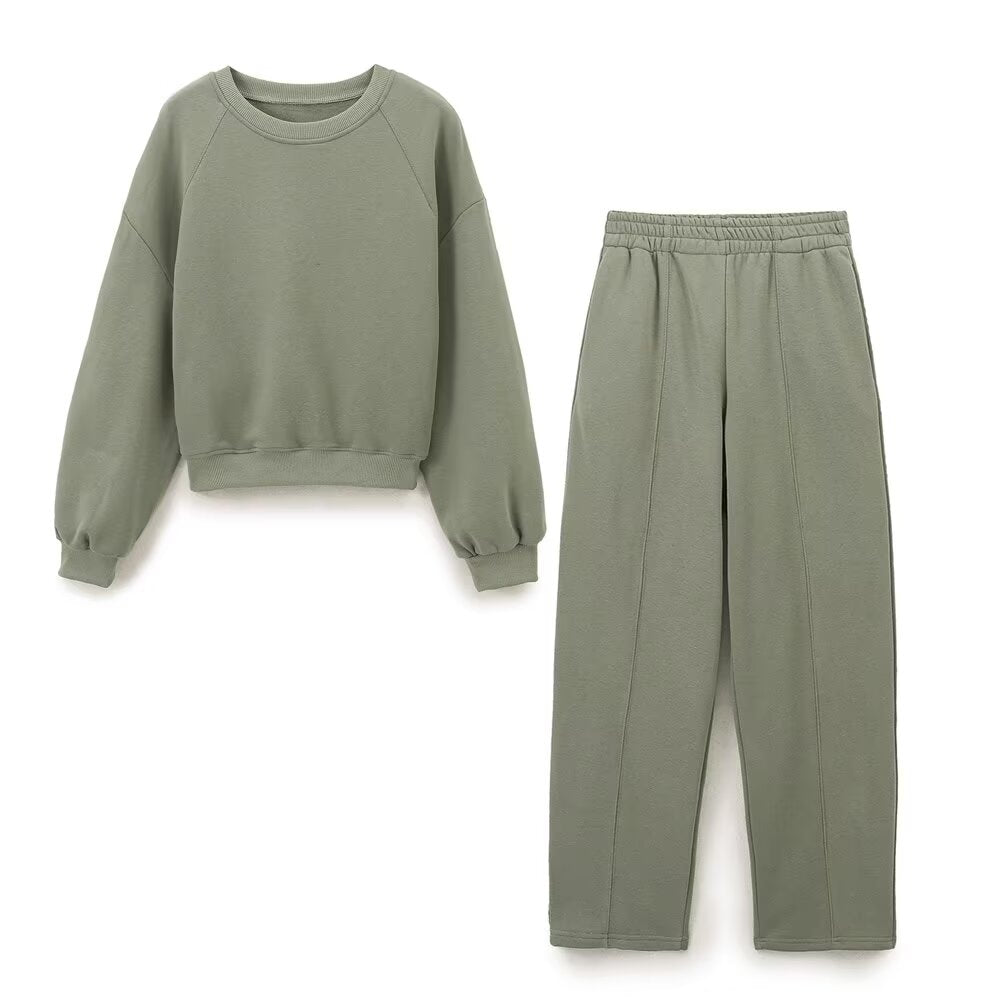 
                      
                        Crewneck Long Sleeve Sweatshirt and Sweatpants Set
                      
                    