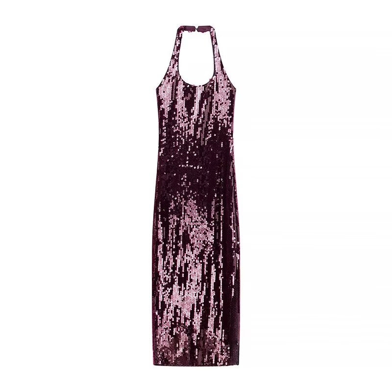 
                      
                        Fully Sequined Halter Gown
                      
                    