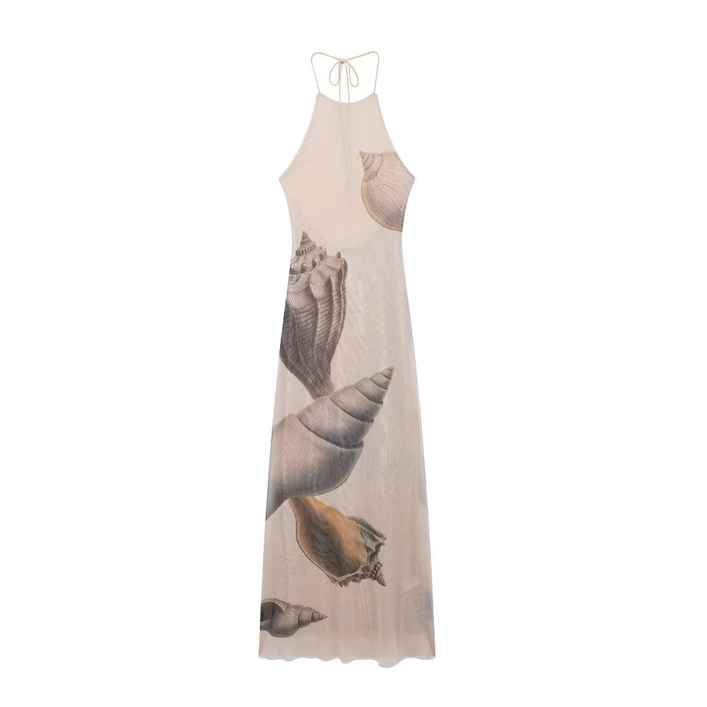 
                  
                    Shell Print Halter Maxi Dress
                  
                