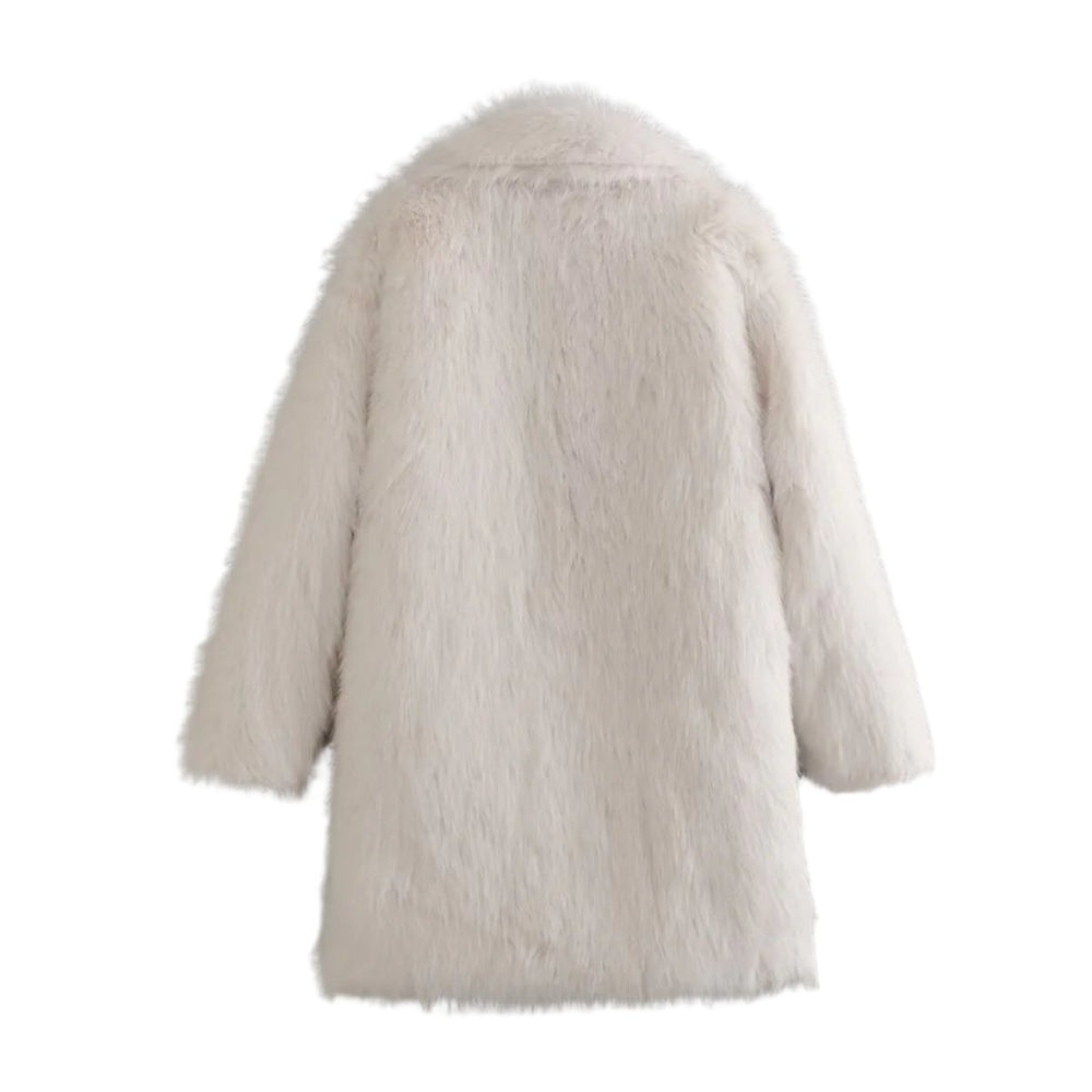 
                      
                        Faux Fur Long Sleeve Coat
                      
                    