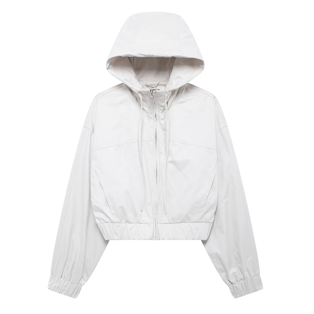 Hooded Windbreaker Zip Up Jacket