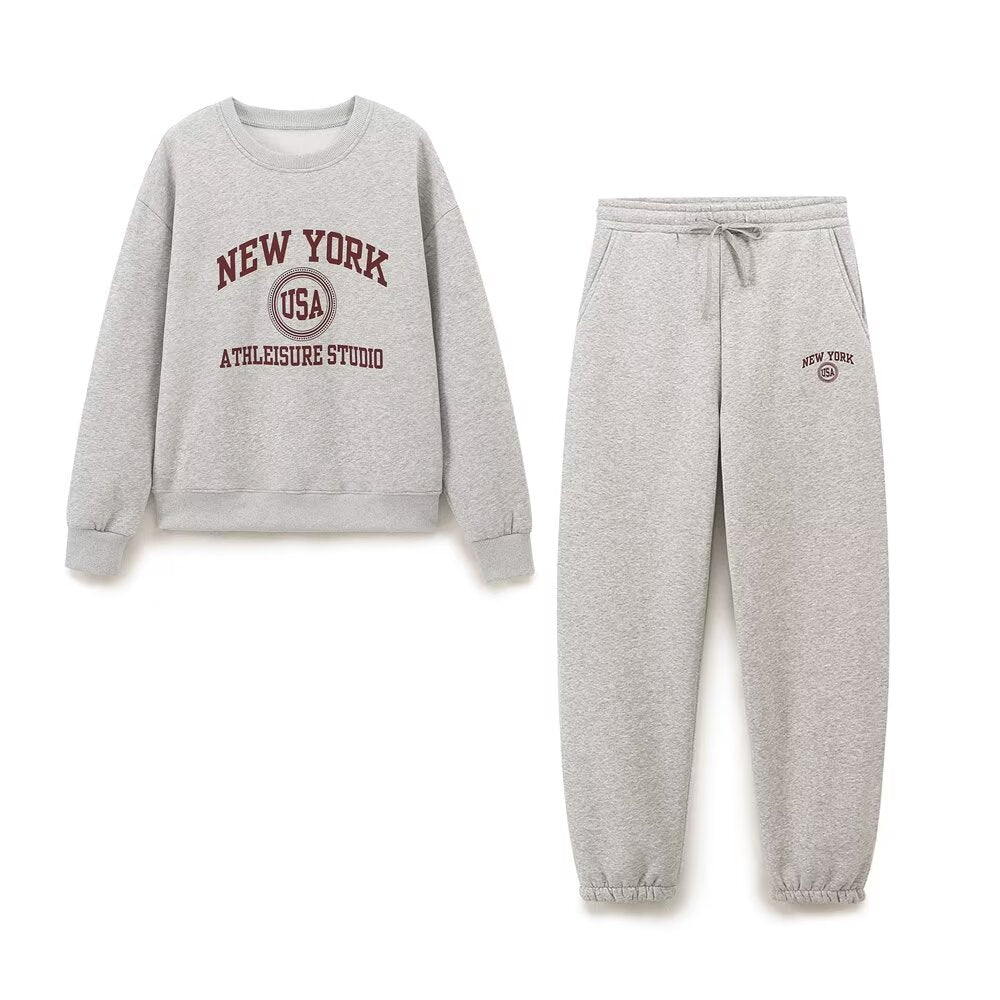 New York Athleisure Sweatshirt and Sweatpants Set