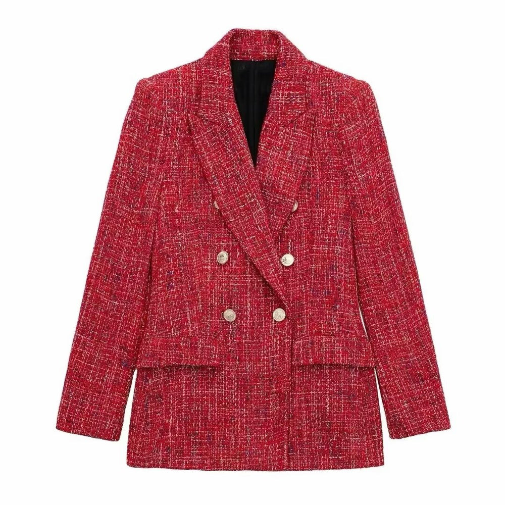 
                  
                    Double Breasted Tweed Blazer
                  
                