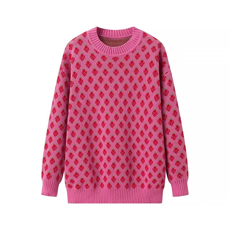 
                      
                        Strawberry Print Long Sleeve Sweater
                      
                    