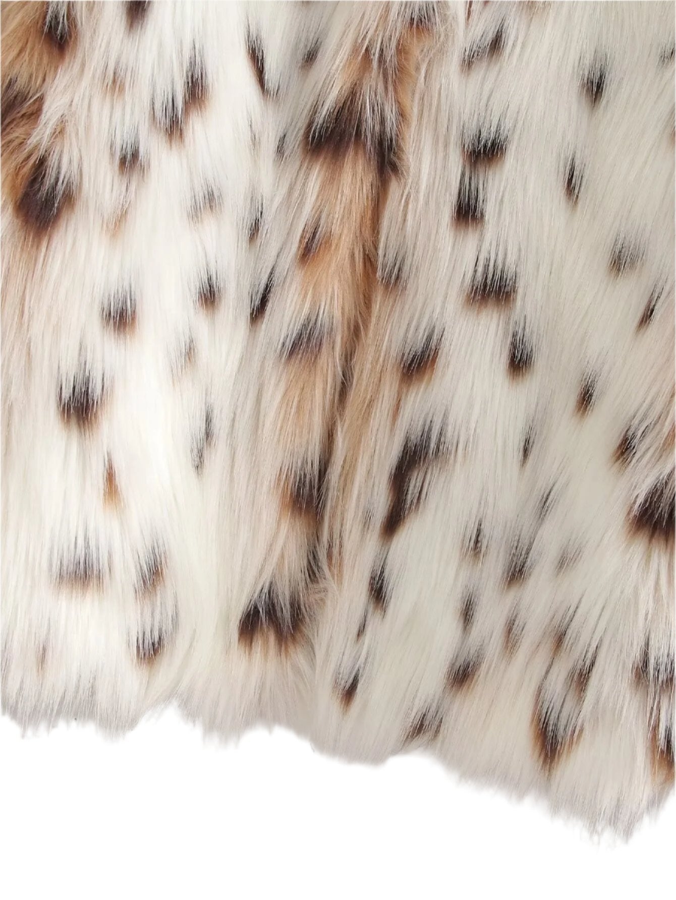 Kuokuo Men's White Faux Fur Coats Open Front Winter Warm