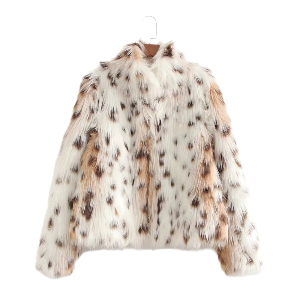 
                      
                        Spotted Faux Fur Coat
                      
                    