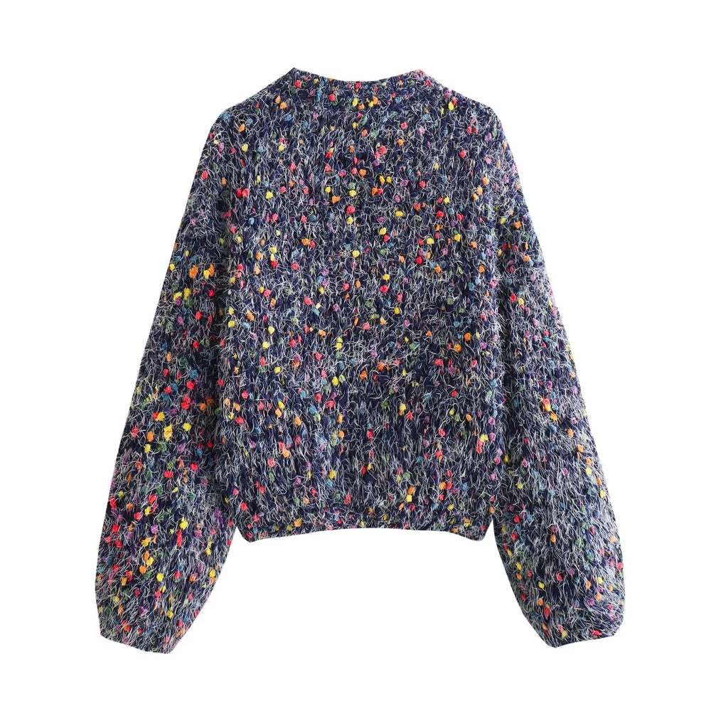 
                      
                        Multicolor Speckle Long Sleeve Sweater
                      
                    