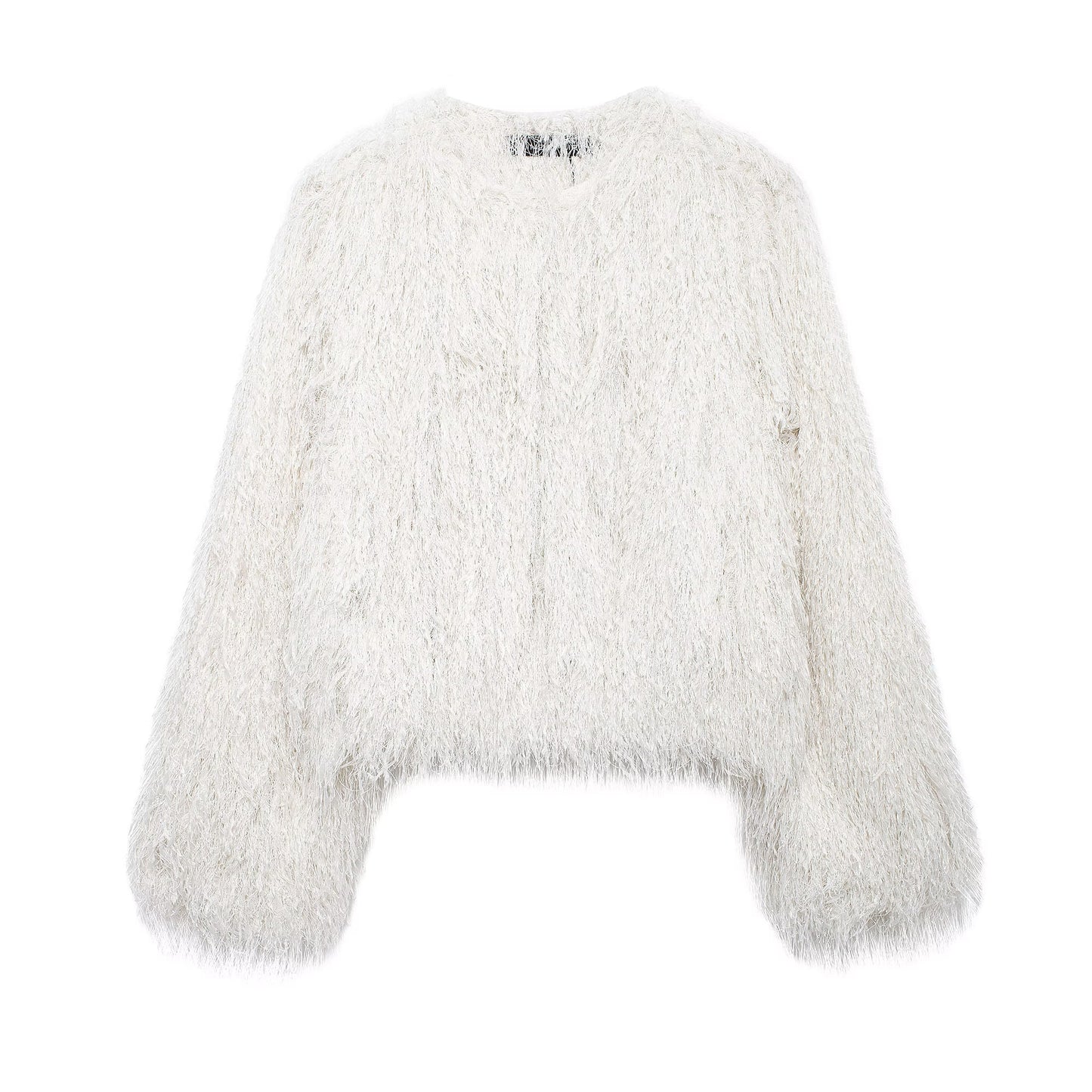 Crew Neck Furry Coat